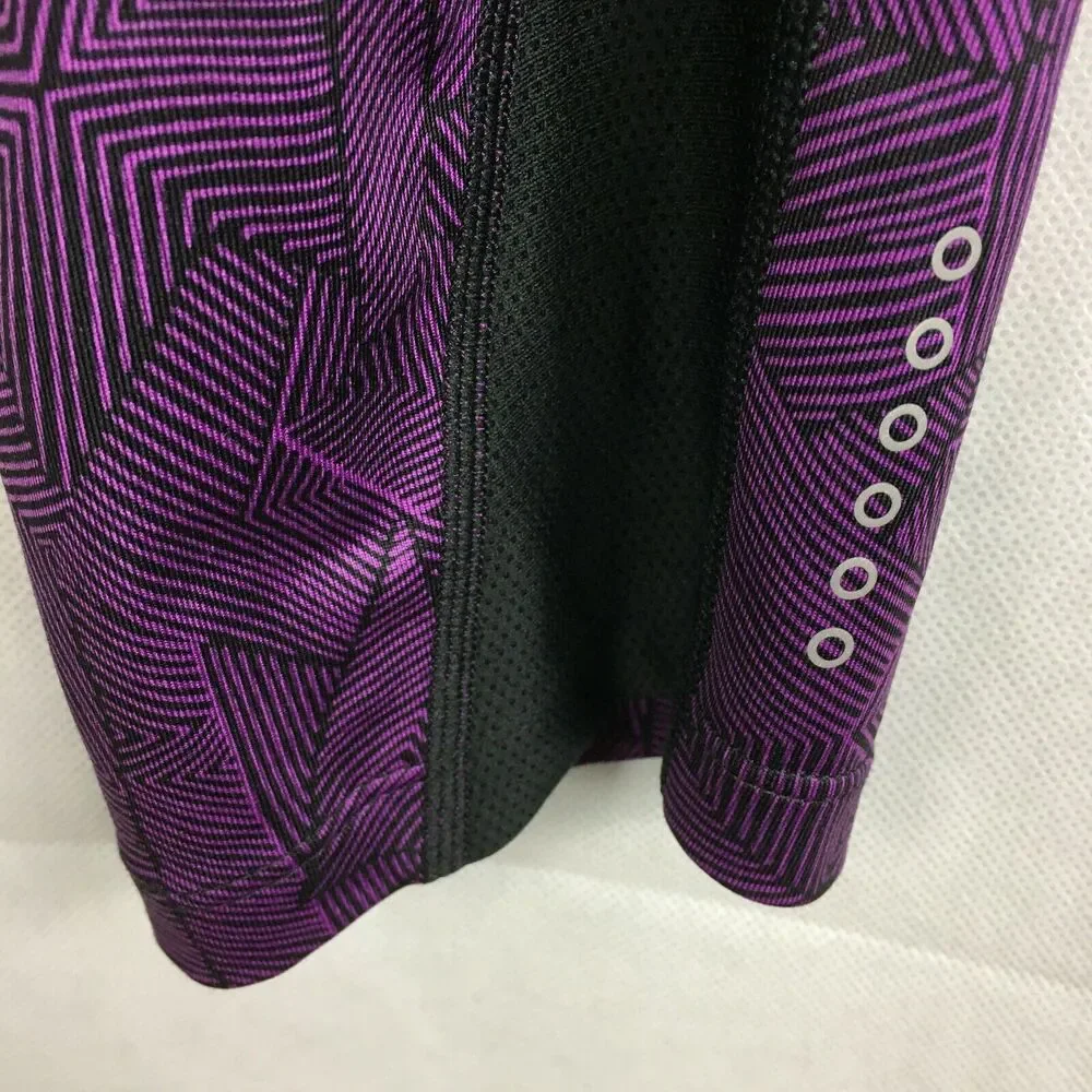 Nike Running Dri-Fit Leggings Womens Sz M‎ Purple Black Geometric Athletic